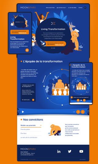 Page d'accueil du site Moonpsark en version desktop et mobile