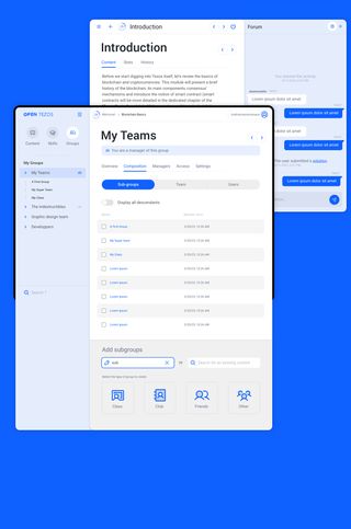 Pages forum et équipes de la plateforme Algoréa